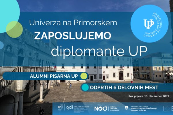 Zaposlujemo 6 diplomantov UP v novi Alumni pisarni